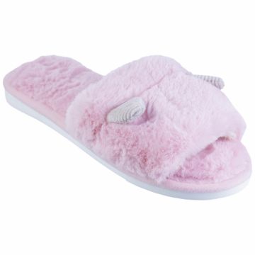 Papuci de casa roz cu urechiuse mici