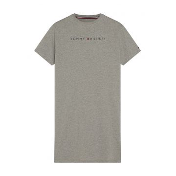 Camasa de noapte de bumbac organic cu imprimeu logo