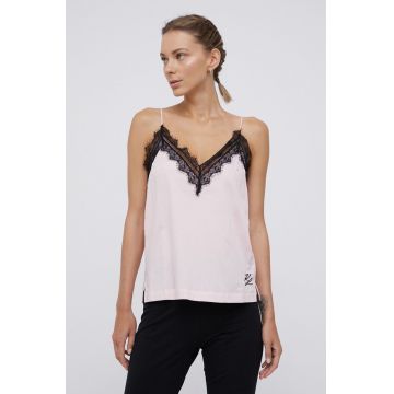 Karl Lagerfeld Maiou de pijama culoarea roz