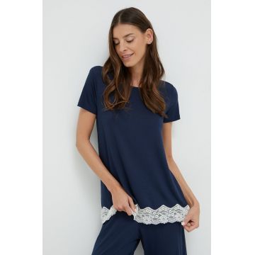United Colors of Benetton tricou de pijama culoarea albastru marin