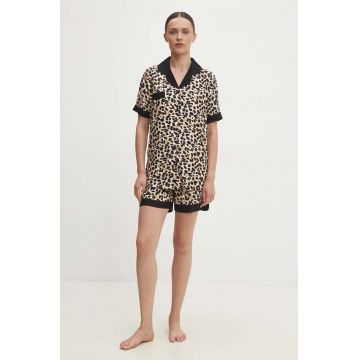 Answear Lab pijama femei, culoarea bej
