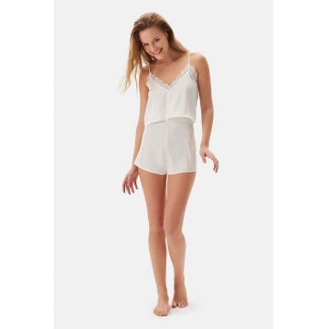 Pantaloni scurti de pijama cu talie inalta