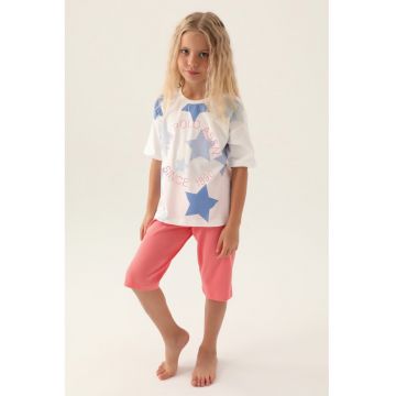 Pijama cu stele si maneci cazute