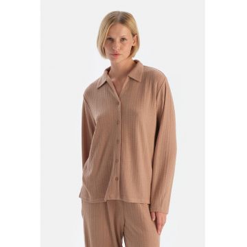 Bluza de pijama cu guler clasic