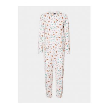 Pijama dama -  303011994 - Bumbac - Alb