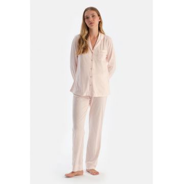 Pijama din amestec de modal cu model in dungi