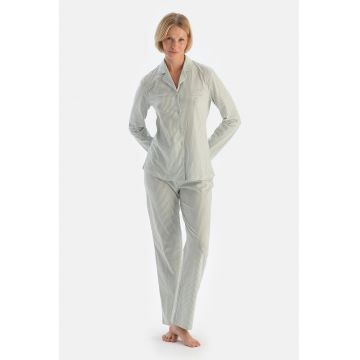 Pijama din bumbac cu model in dungi