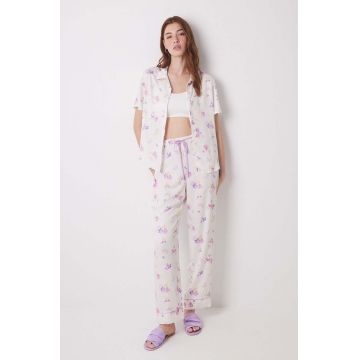 women'secret pijama TRENDY BUTTERFLY femei, culoarea bej, 3598069