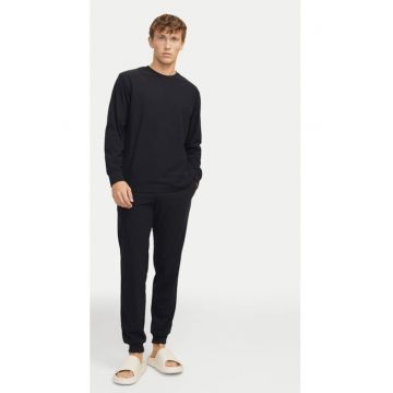Pijama barbati -  Solid 12268536 - Negru - Poliester