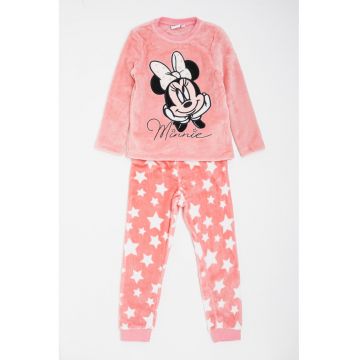 Pijama cu panataloni lungi si imprimeu Minnie Mouse