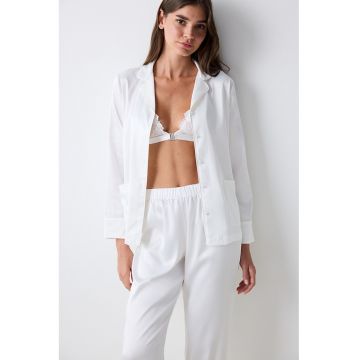 Pijama cu pantaloni lungi si buzunare aplicate