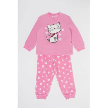 Pijama cu pantaloni lungi si model grafic