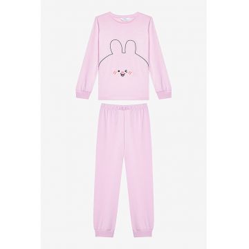 Pijama de bumbac cu imprimeu grafic