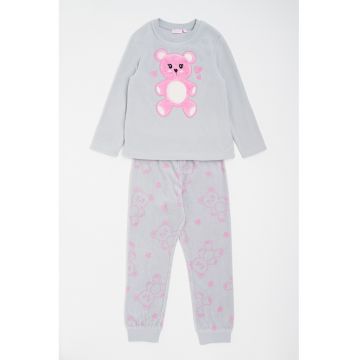 Pijama din fleece cu model