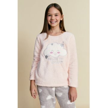 Pijama din fleece cu pantaloni lungi