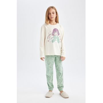 Set de bluza si pantaloni cu model grafic