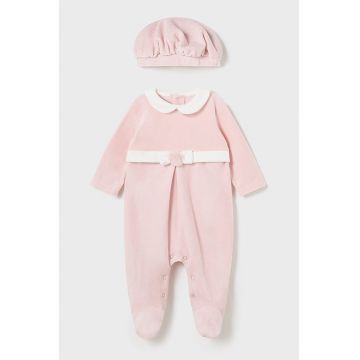 Set de salopeta cu botosei si caciula