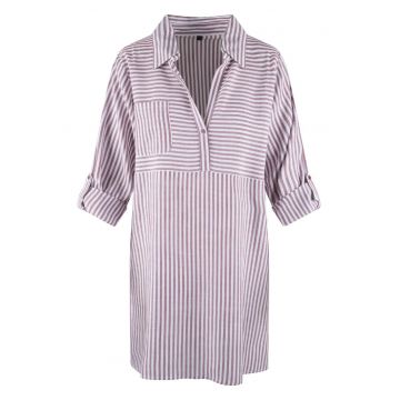 Camasa de casa cu dungi - Alb/Violet tyrian