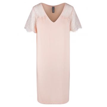 Camasa de noapte cu decolteu in V si insertii de dantela