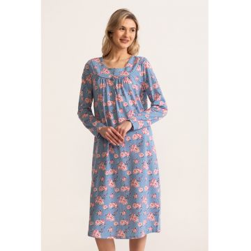 Camasa de noapte cu imprimeu floral Carmina