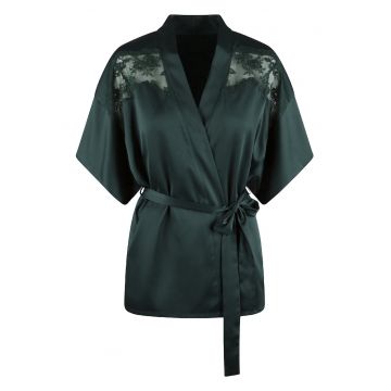 Chimono de satin cu dantela
