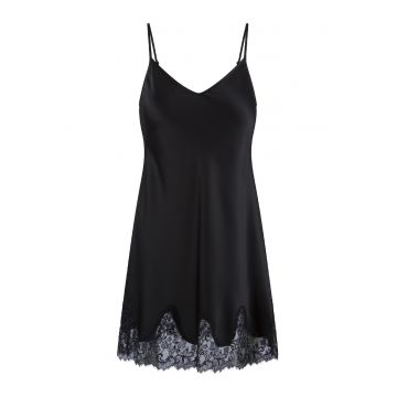 Neglijeu de satin cu insertii de dantela