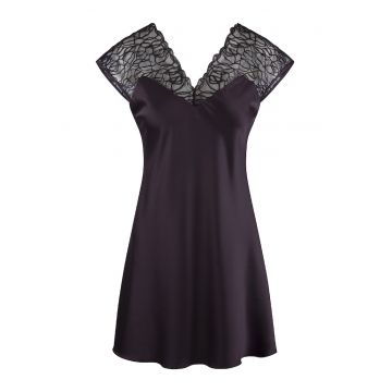 Neglijeu de satin cu insertii de dantela