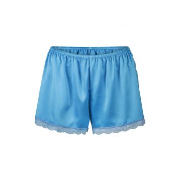 Pantaloni de pijama din satin cu garnitura de dantela