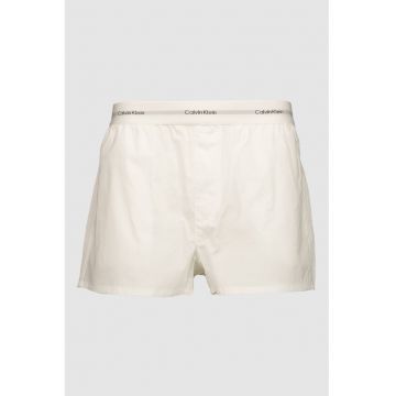 Pantaloni scurti de pijama cu model uni si banda logo in talie