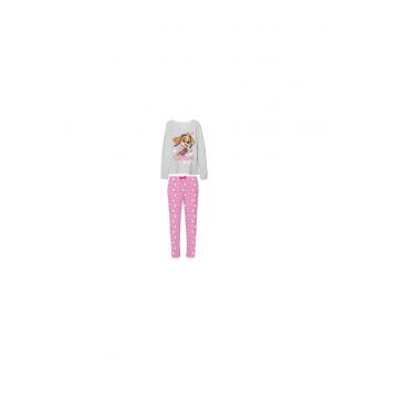 Pijama copii - pentru fetite - cu maneca lunga - bluza gri -