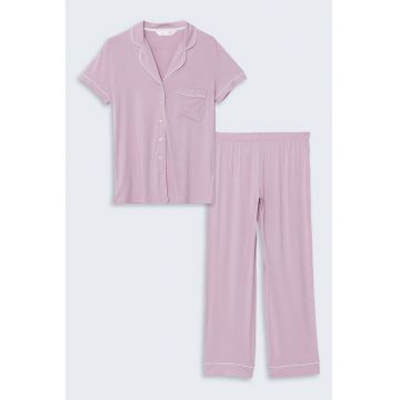 Pijama cu buzunar pe piept