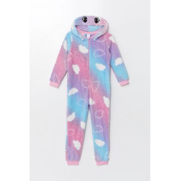Pijama cu model grafic si fermoar