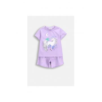 Pijama  cu model unicorn - Violet