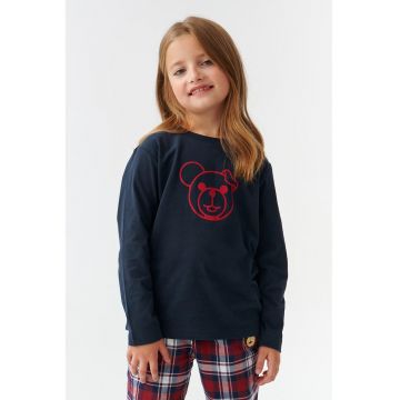 Pijama cu pantaloni lungi din bumbac cu model in carouri