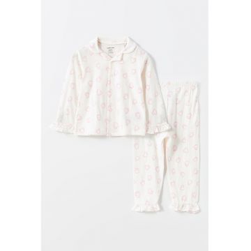 Pijama cu talie elastica si model