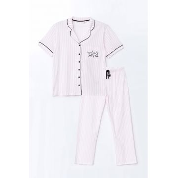 Pijama de bumbac cu dungi