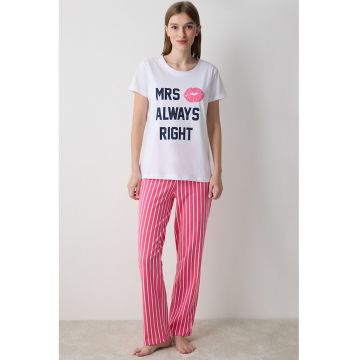 Pijama de bumbac cu imprimeu