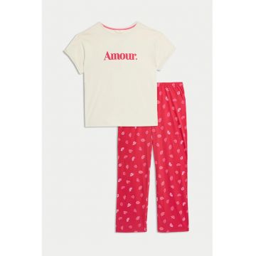 Pijama de bumbac cu imprimeu
