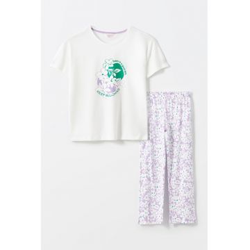 Pijama de bumbac cu imprimeu