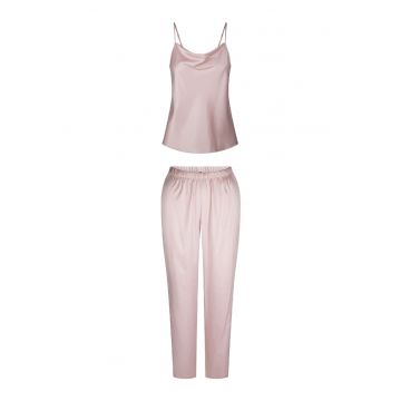 Pijama de satin cu pantaloni lungi