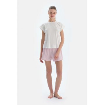 Pijama din amestec de bumbac si modal cu pantaloni scurti