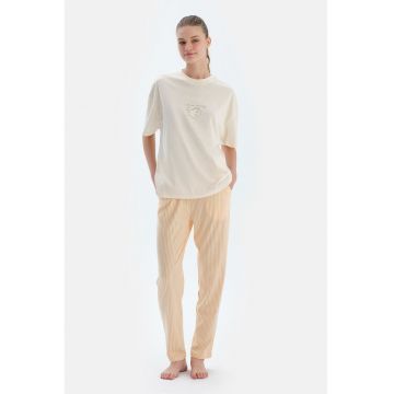 Pijama din amestec de modal cu imprimeu