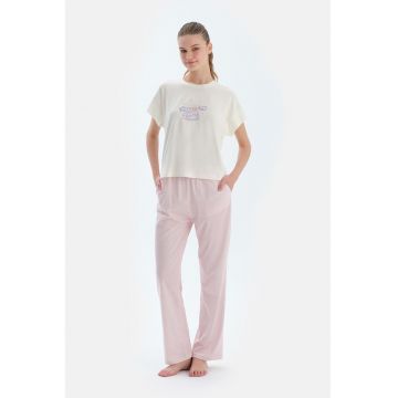 Pijama din amestec de modal cu imprimeu frontal