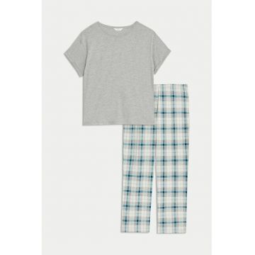 Pijama din bumbac cu imprimeu