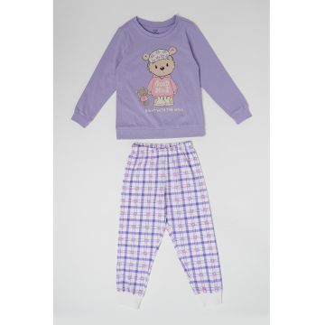 Pijama din bumbac cu model