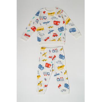 Pijama din bumbac cu model grafic