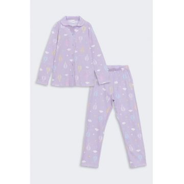 Pijama din bumbac cu nasturi