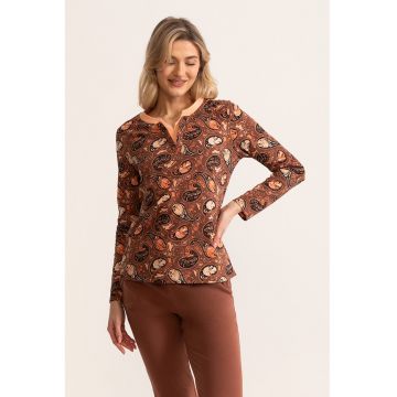 Pijama lunga cu imprimeu grafic Mineea