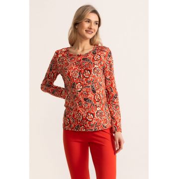 Pijama lunga cu model floral Mona