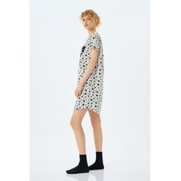 Rochie de seara cu imprimeu inimi si pisica